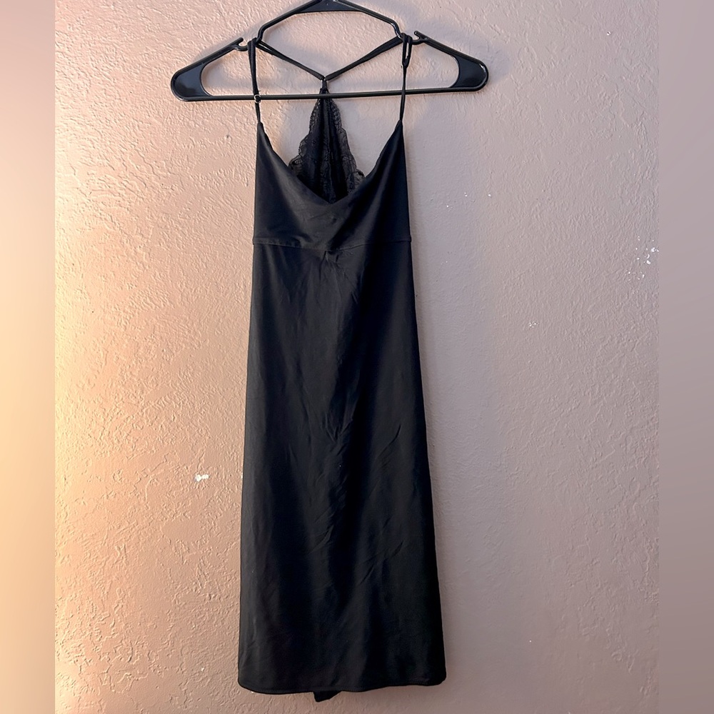 heavenly by victoria's secret-blk-modal-lace back mini slip dress- Small